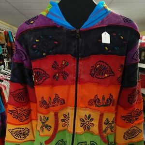 Hand Stitched Multi color Nepal Hippie Jacket